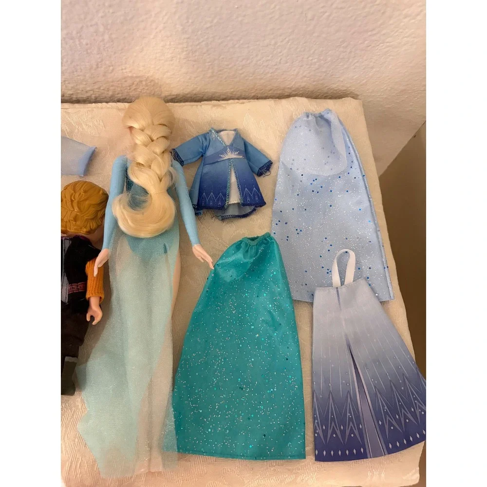 Disney Princess Doll Lot Frozen Elsa Anna Kristoff Moana Figures and Clothes